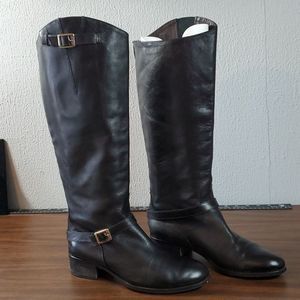 Charles David "Rumble" Equestrian Knee High Black Leather Riding‎ Boot Size 10